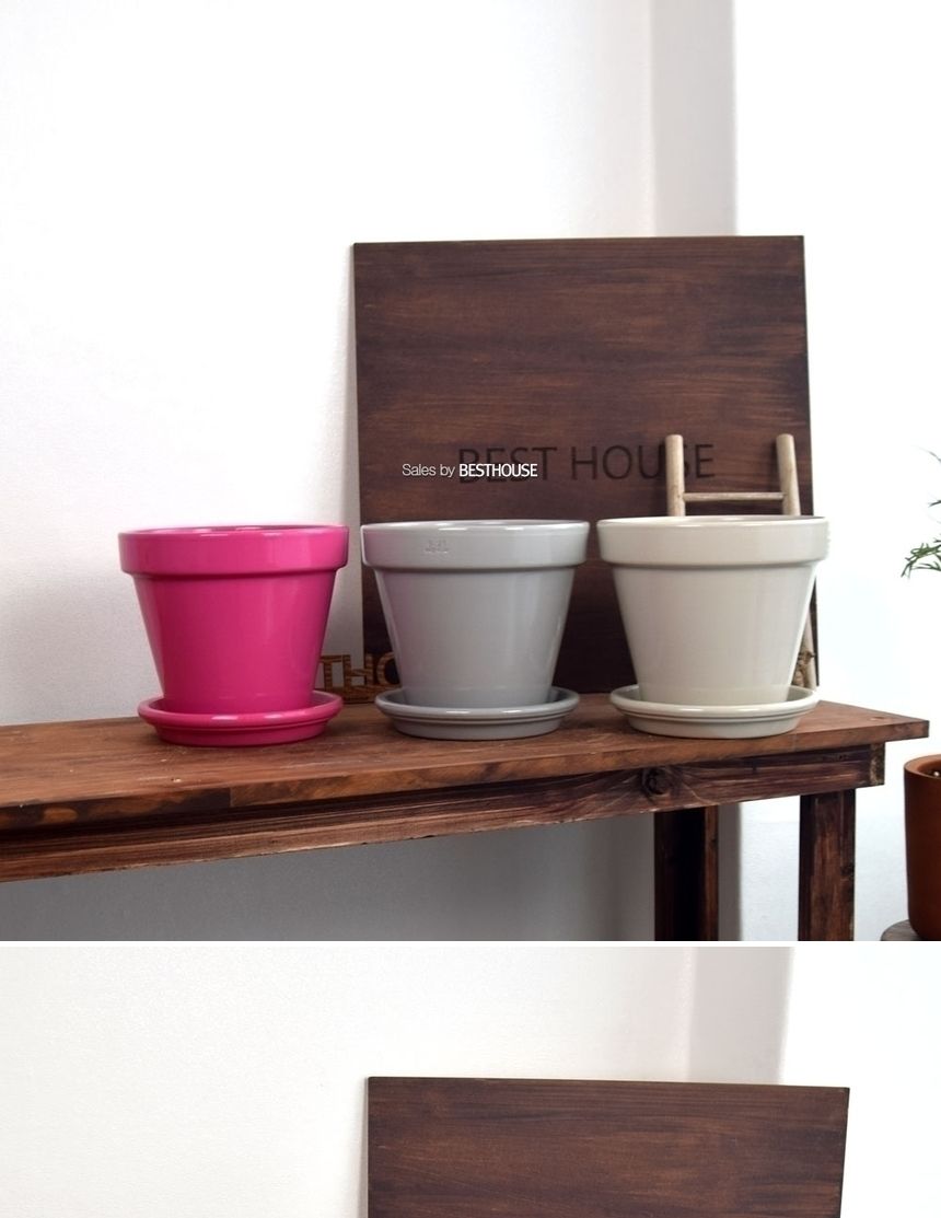 (핫핑크 유광) 이탈리아 토분.바소 기본형 유광 컬러 D21 21x19cm/화분/흙화분/토분/예쁜화분/디자인화분/