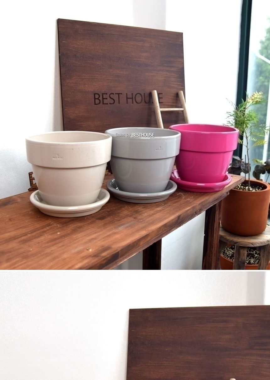 (연그레이 유광) 이탈리아 토분.바소팔라디오 유광 컬러 D20 20x17cm/화분/흙화분/토분/예쁜화분/디자인화