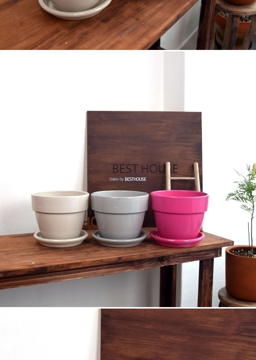 (연그레이 유광) 이탈리아 토분.바소팔라디오 유광 컬러 D20 20x17cm/화분/흙화분/토분/예쁜화분/디자인화