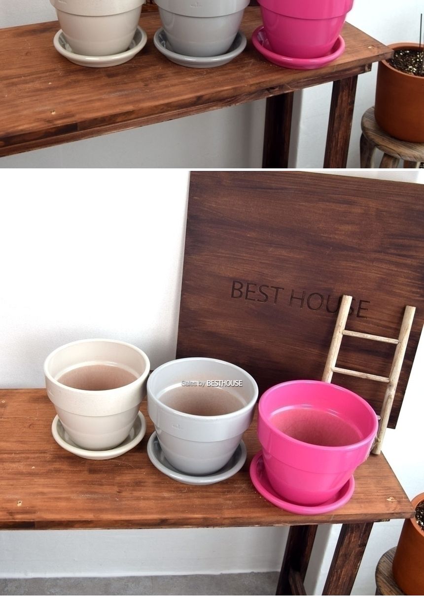 (연그레이 유광) 이탈리아 토분.바소팔라디오 유광 컬러 D20 20x17cm/화분/흙화분/토분/예쁜화분/디자인화