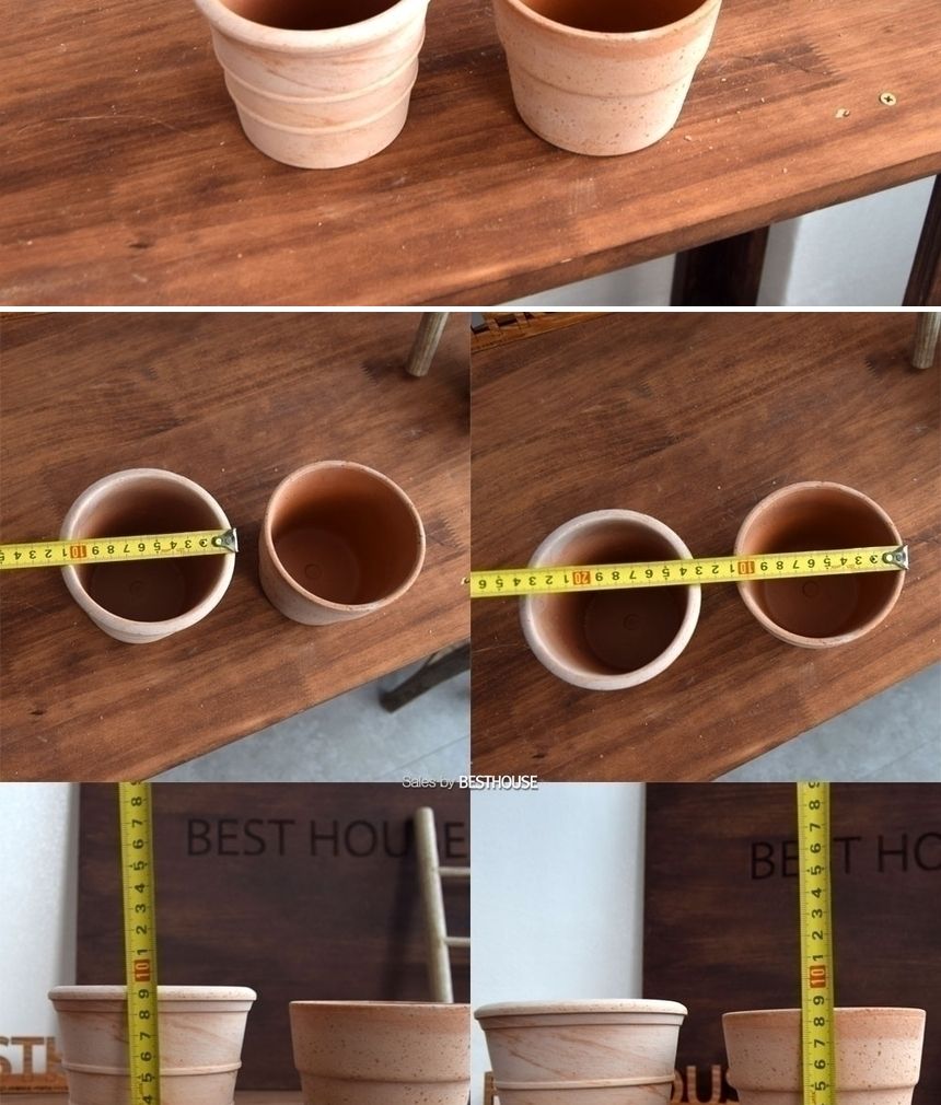 (낮은표준형-물구멍타공(o)) 이탈리아 데로마토분.미니 원형 시에나 11cm/화분/흙화분/토분/예쁜화분/디자