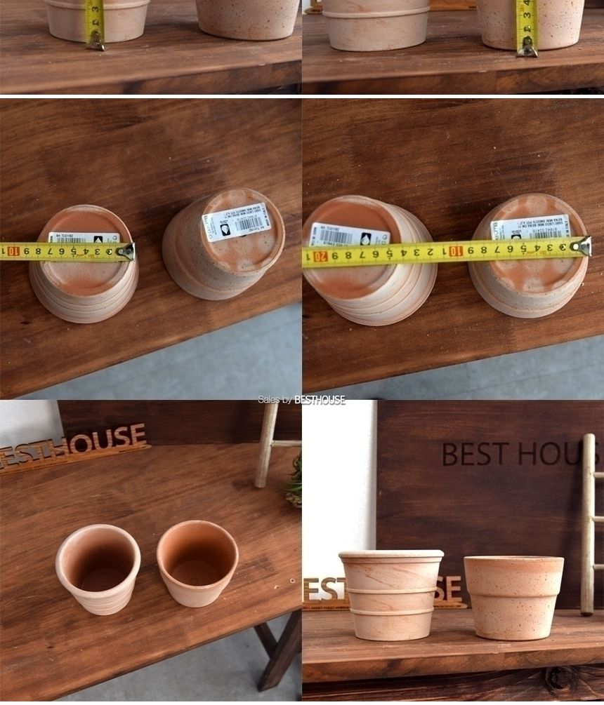 (낮은표준형-물구멍타공(o)) 이탈리아 데로마토분.미니 원형 시에나 11cm/화분/흙화분/토분/예쁜화분/디자