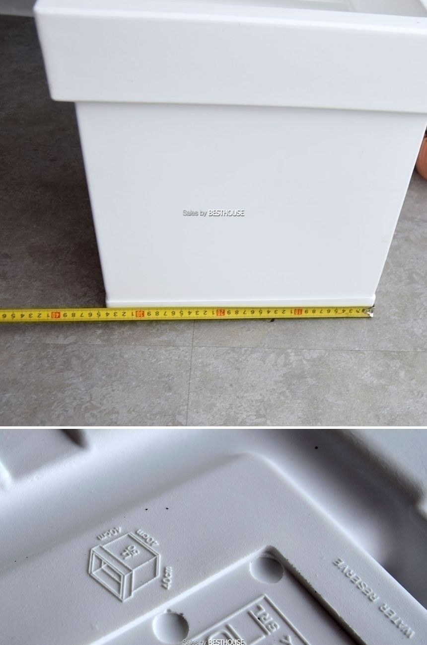 (물구멍X-화이트) 이탈리아 니콜리 턱정사각 PE화분.R3140 40x40x40cm/화분/정원용품/홈가드닝용품/가드닝