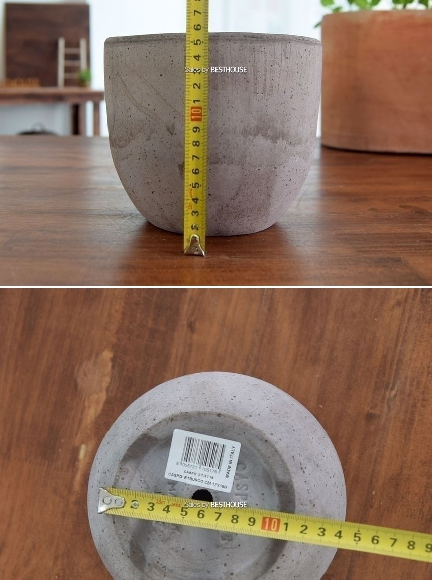 이탈리아 명품 러스틱.미분형 CM17 17x16cm 그레이/화분/정원용품/홈가드닝용품/가드닝화분/가정용화분/야