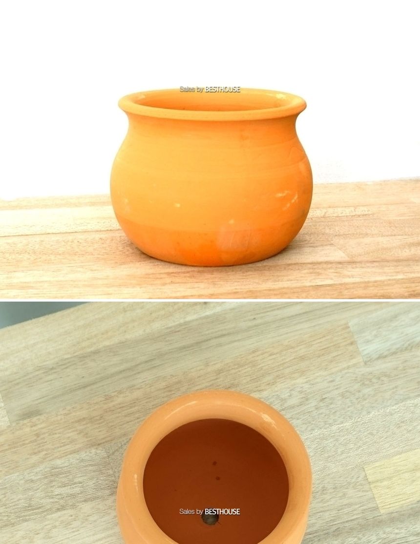 황토빛 단지-미니 14x11cm 토분(갈색화분)/화분/흙화분/토분/토분세트/화분세트/인테리어화분/인테리어토분