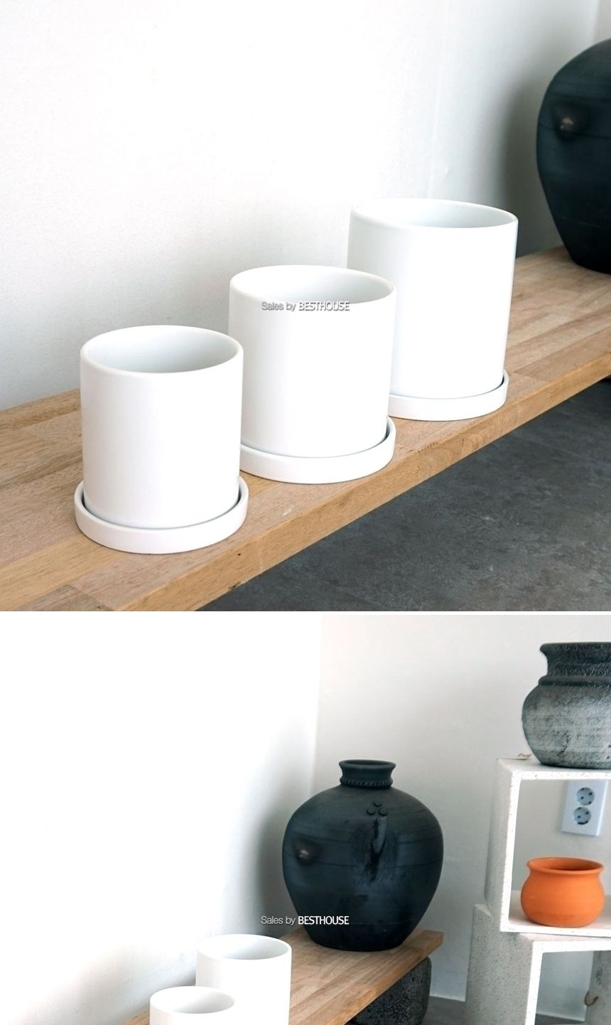 기획화분 유광 원통 D13 13x13cm 화이트/화분/정원용품/홈가드닝용품/가드닝용품/가정용화분/식물화분/꽃화