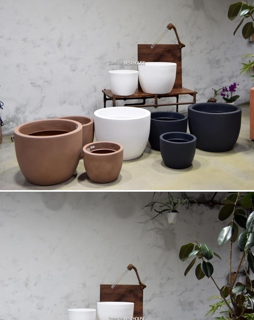 (물구멍X-화이트) 이탈리아 니콜리 단지형 PE 대형화분.R3830 30x23cm/화분/정원용품/홈가드닝용품/가드닝