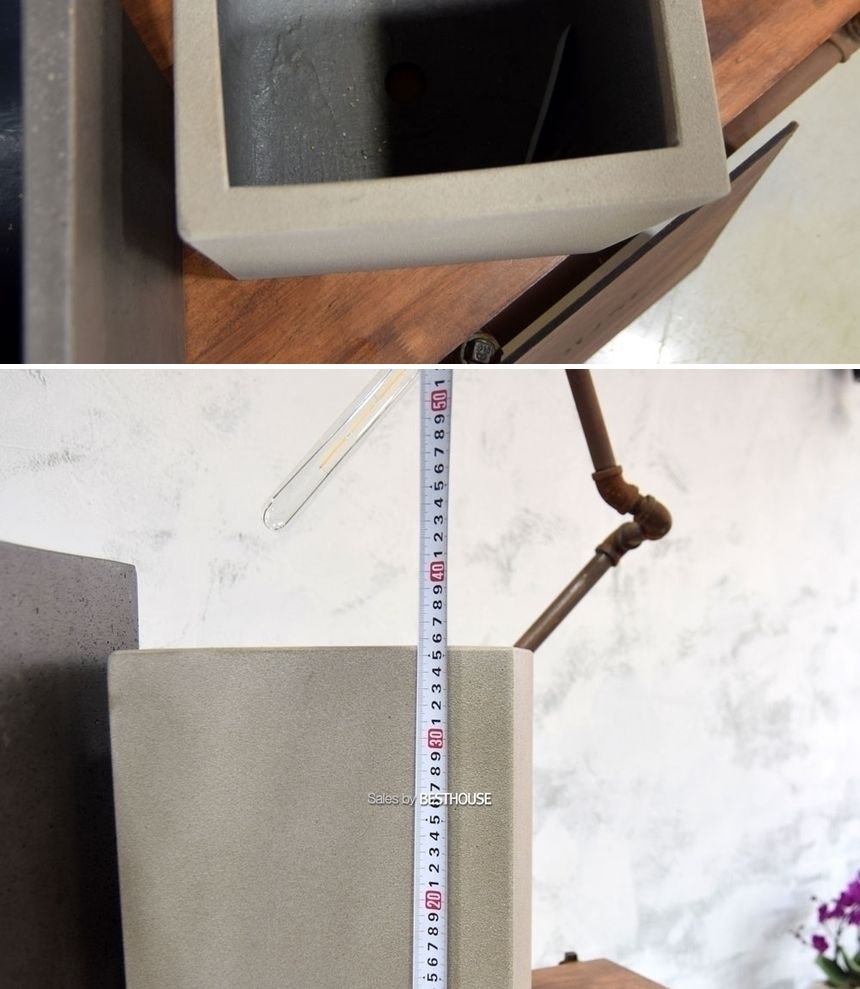 (진그레이) 2개셋모던 시멘트 테라스톤 사각화분 33x42 26x36cm/화분/정원용품/홈가드닝용품/가드닝용품/가