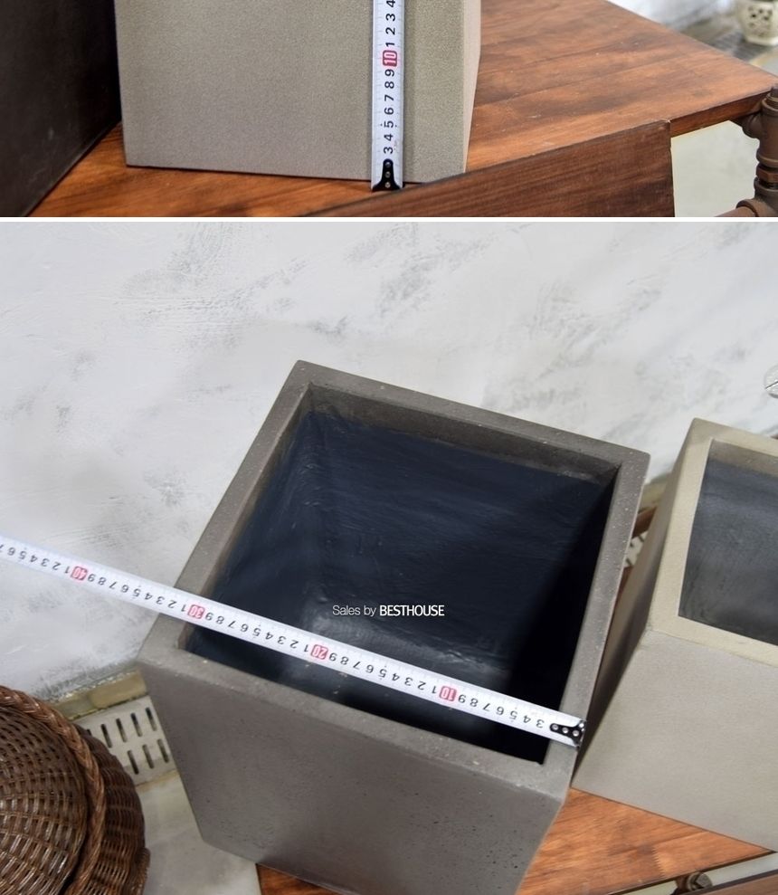 (진그레이) 2개셋모던 시멘트 테라스톤 사각화분 33x42 26x36cm/화분/정원용품/홈가드닝용품/가드닝용품/가