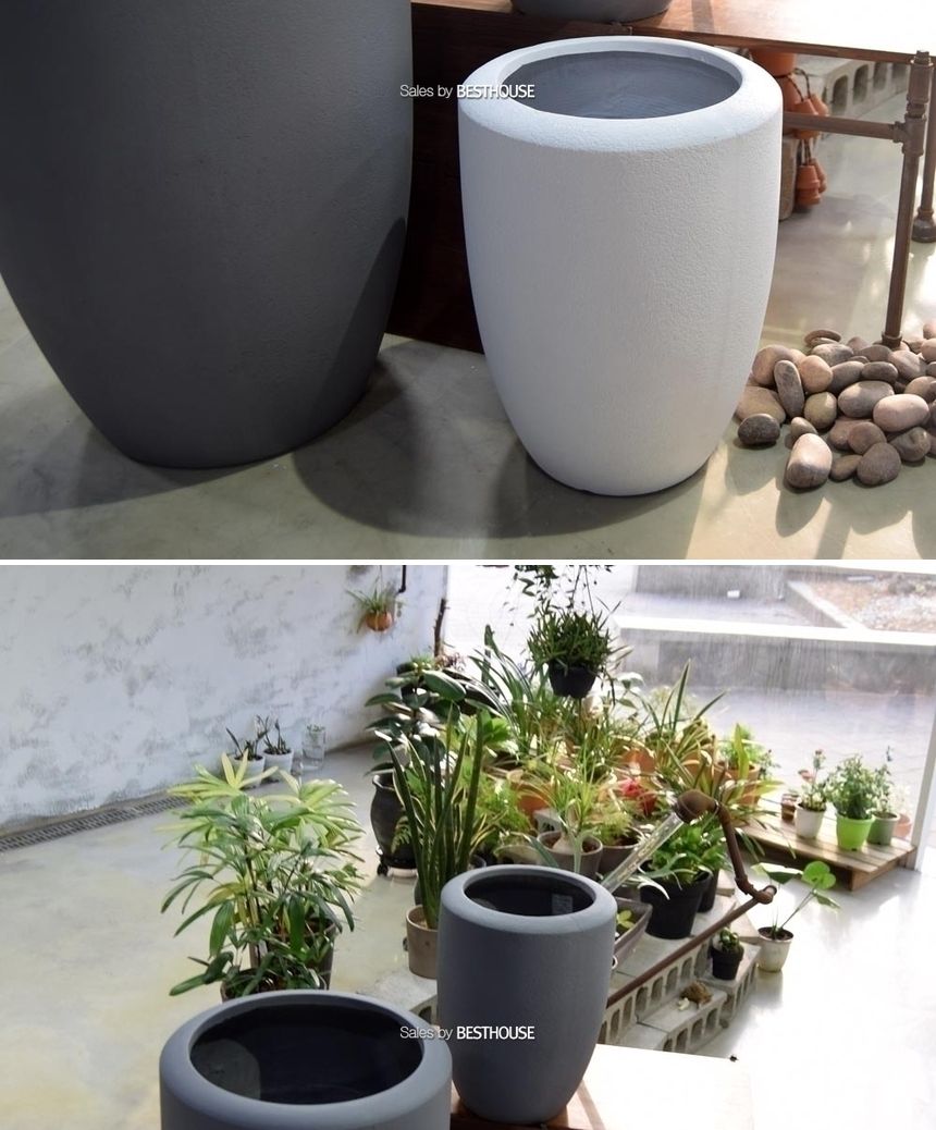 (화이트) 2개셋모던 FRP 긴미분형 초대형 화분 DW158134/화분/정원용품/홈가드닝용품/가드닝화분/가정용화