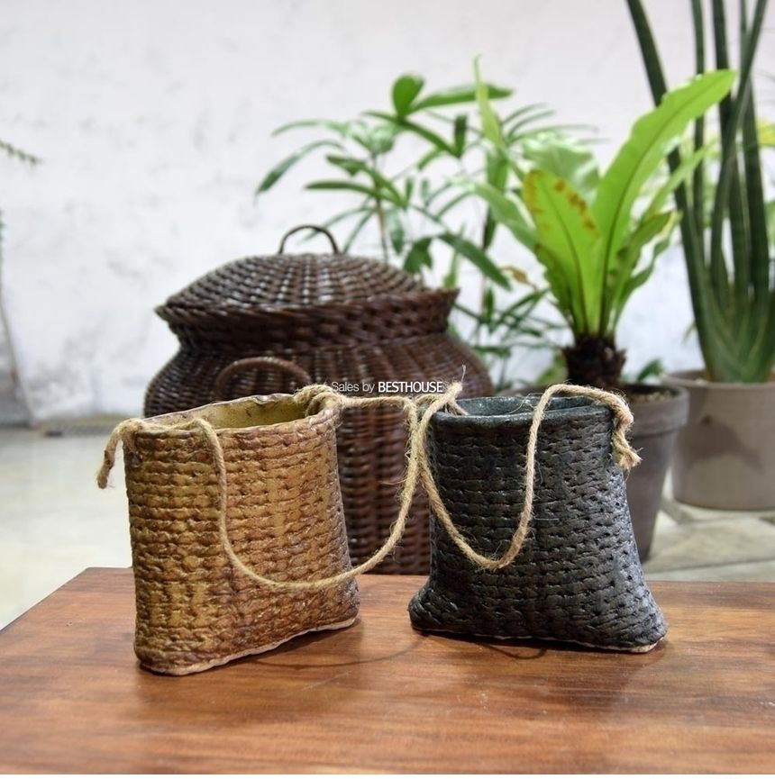 도기 다육이 화분-포켓 걸이 2호 12x13cm(랜덤컬러)/화분/정원용품/홈가드닝용품/가드닝용품/가정용화분/식