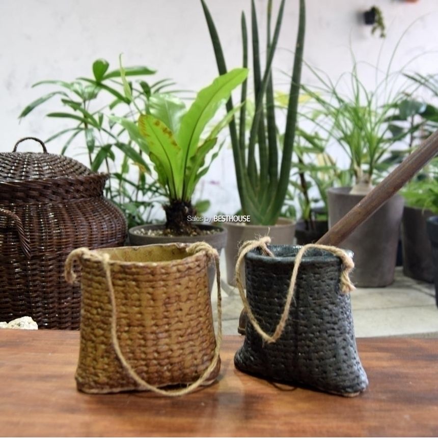 도기 다육이 화분-포켓 걸이 2호 12x13cm(랜덤컬러)/화분/정원용품/홈가드닝용품/가드닝용품/가정용화분/식