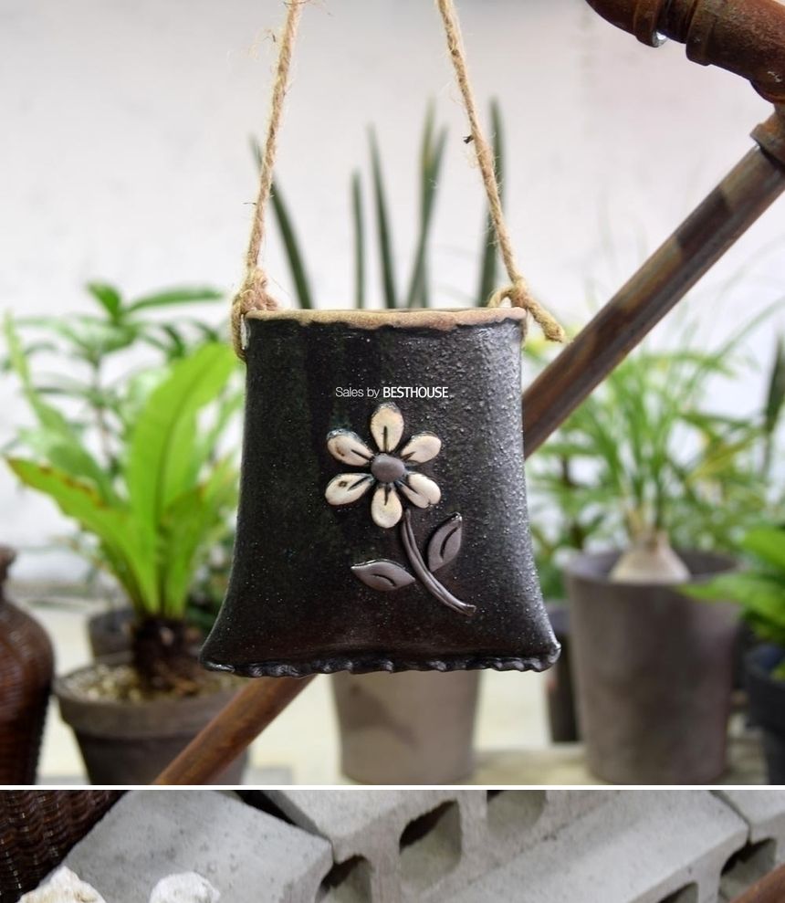 도기 다육이 화분-포켓 걸이 1호 10x13cm(랜덤컬러)/화분/정원용품/홈가드닝용품/가드닝용품/가정용화분/식