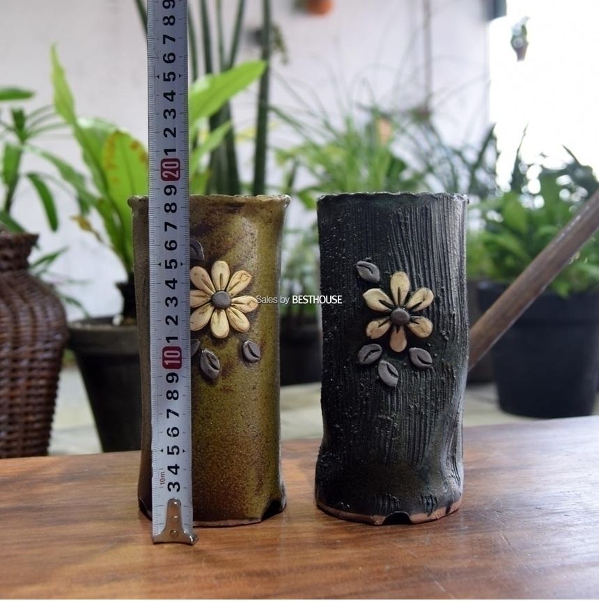 도기 다육이 화분-원통형 플라워1호 9x19cm(랜덤컬러)/화분/정원용품/홈가드닝용품/가드닝용품/가정용화분/