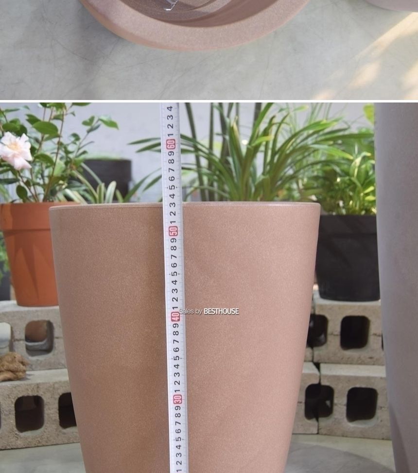 (브라운) Nicoli 이탈리아 PE 조명플랜터 화분 228원형 40x53cm/화분/정원용품/홈가드닝용품/가드닝용품/가