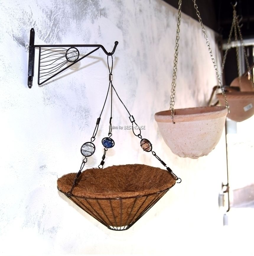 벽걸이 겸용 행잉 코코넛 바구니 30cm 블랙/화분/토분/예쁜토분/빈티지토분/원예용품/정원용품/분갈이화분/