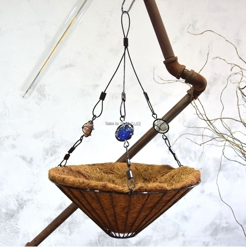 벽걸이 겸용 행잉 코코넛 바구니 30cm 블랙/화분/토분/예쁜토분/빈티지토분/원예용품/정원용품/분갈이화분/