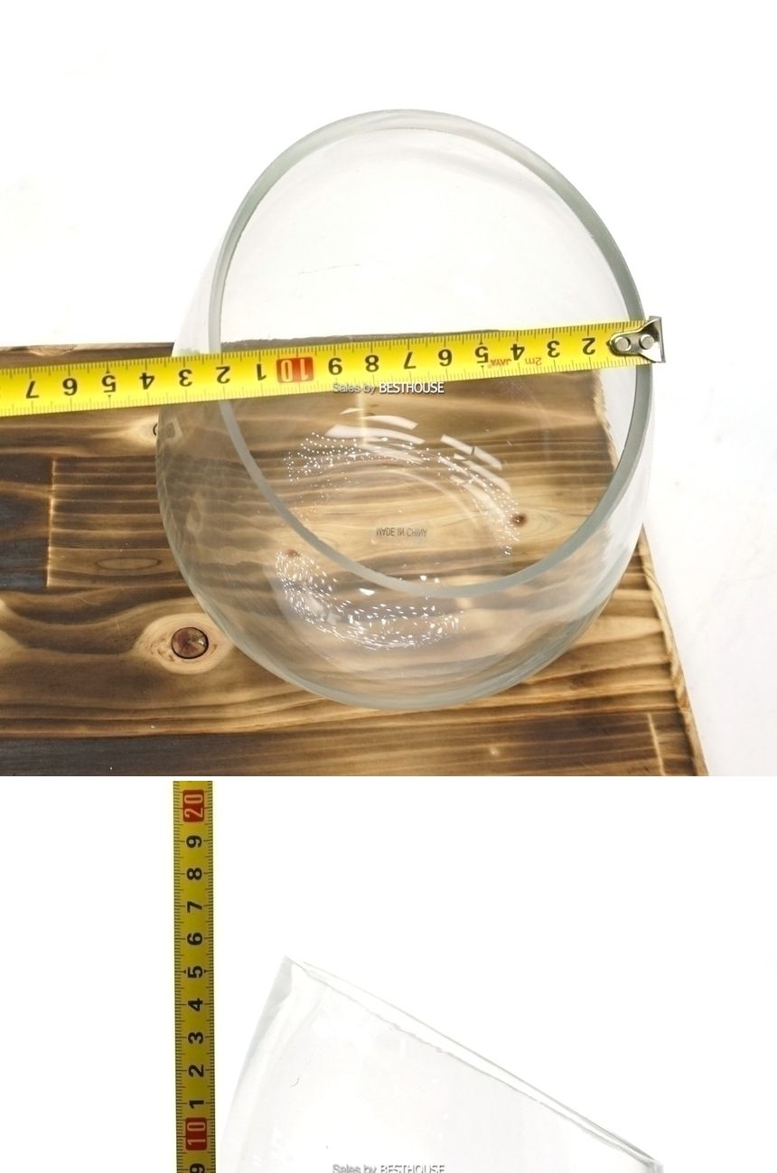 유리화분 화병 수반 N1215 (사선반원) 12x15cm/수반/화병/인테리어수반/인테리어화병/디자인수반/디자인화