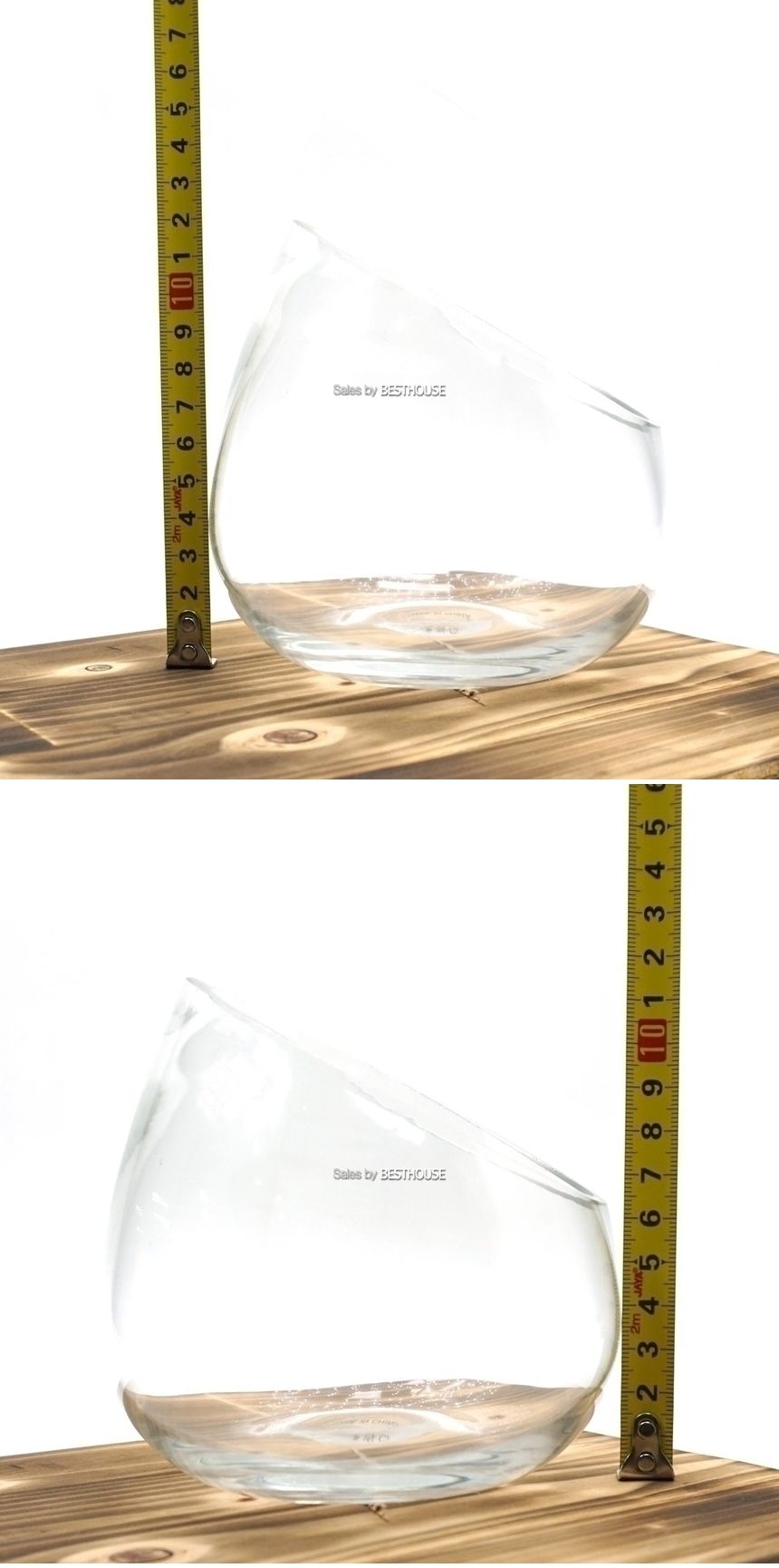 유리화분 화병 수반 N1012 (사선반원) 10x12cm/수반/화병/인테리어수반/인테리어화병/디자인수반/디자인화