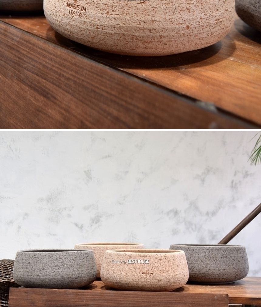 (아레나(베이지) - 물구멍O) 이탈리아 명품 러스틱.분재형 CM25 23x11cm/화분/정원용품/홈가드닝용품/분재