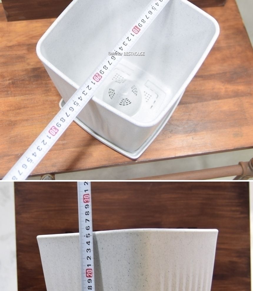 플라스틱화분 HM 가로줄사각(1호) 23x23x25cm/화분/정원용품/홈가드닝용품/가드닝용품/가정용화분/식물화분