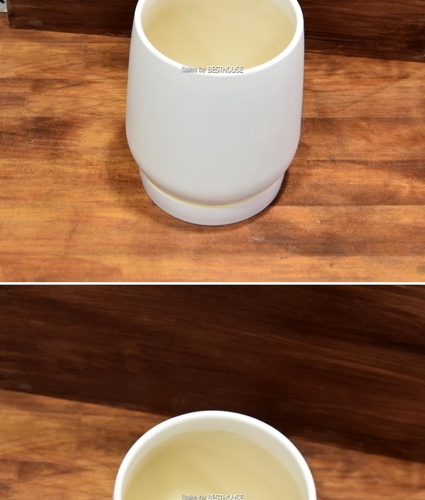 모던 도기화분 볼링핀 15x19cm 화이트 무광/화분/정원용품/홈가드닝용품/가드닝용품/가정용화분/식물화분/