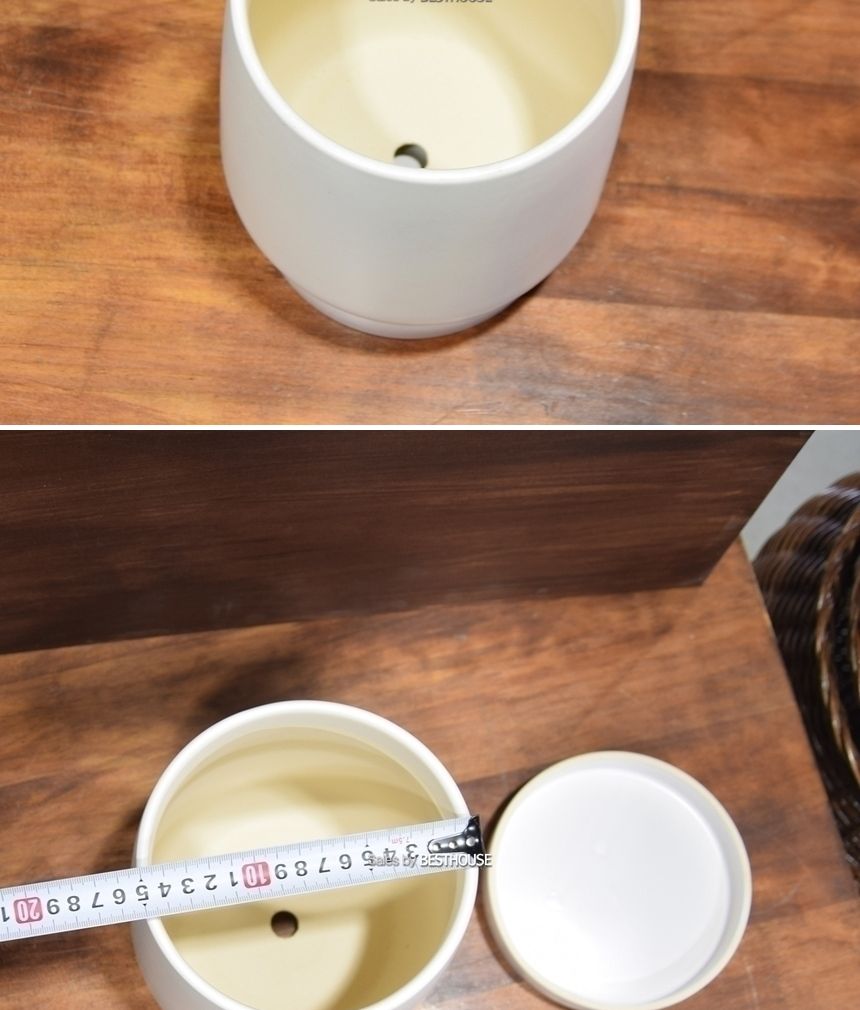 모던 도기화분 볼링핀 15x19cm 화이트 무광/화분/정원용품/홈가드닝용품/가드닝용품/가정용화분/식물화분/