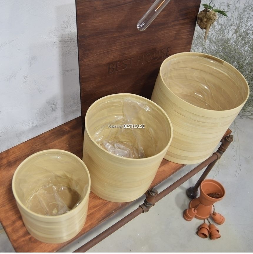 프리미엄 대나무 화분 원통형(소) 20x20cm/화분/정원용품/홈가드닝용품/가드닝용품/가정용화분/식물화분/꽃