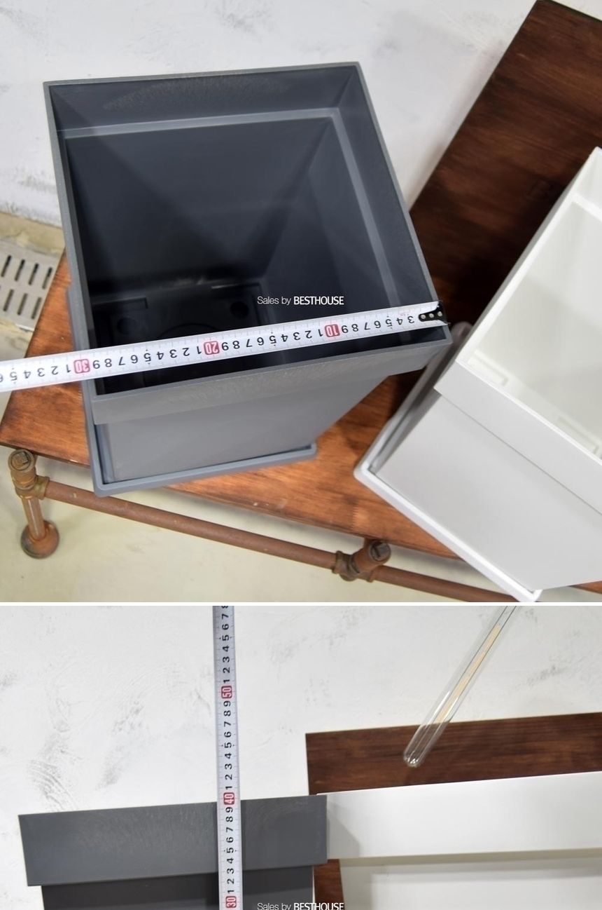 (화이트) 플라스틱화분 WR 정사각(2호) 30x30x40cm/화분/정원용품/홈가드닝용품/가드닝용품/가정용화분/식