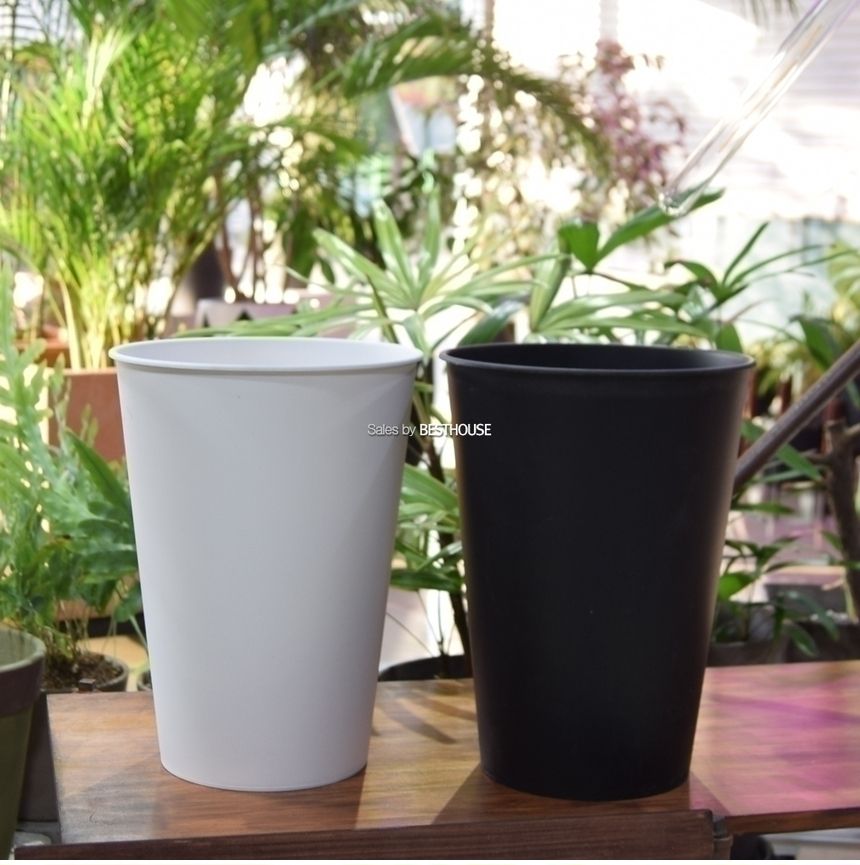 (블랙) PP 플라스틱 꽃통(10L) 24x33cm/화병/심플화병/디자인화병/원예용품/꽃병/디자인꽃병/예쁜꽃병/홈인