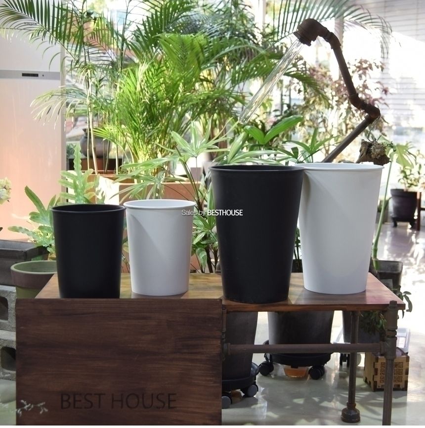 (블랙) PP 플라스틱 꽃통(10L) 24x33cm/화병/심플화병/디자인화병/원예용품/꽃병/디자인꽃병/예쁜꽃병/홈인