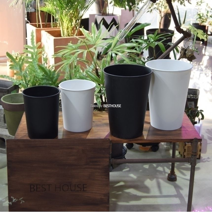 (블랙) PP 플라스틱 꽃통(10L) 24x33cm/화병/심플화병/디자인화병/원예용품/꽃병/디자인꽃병/예쁜꽃병/홈인
