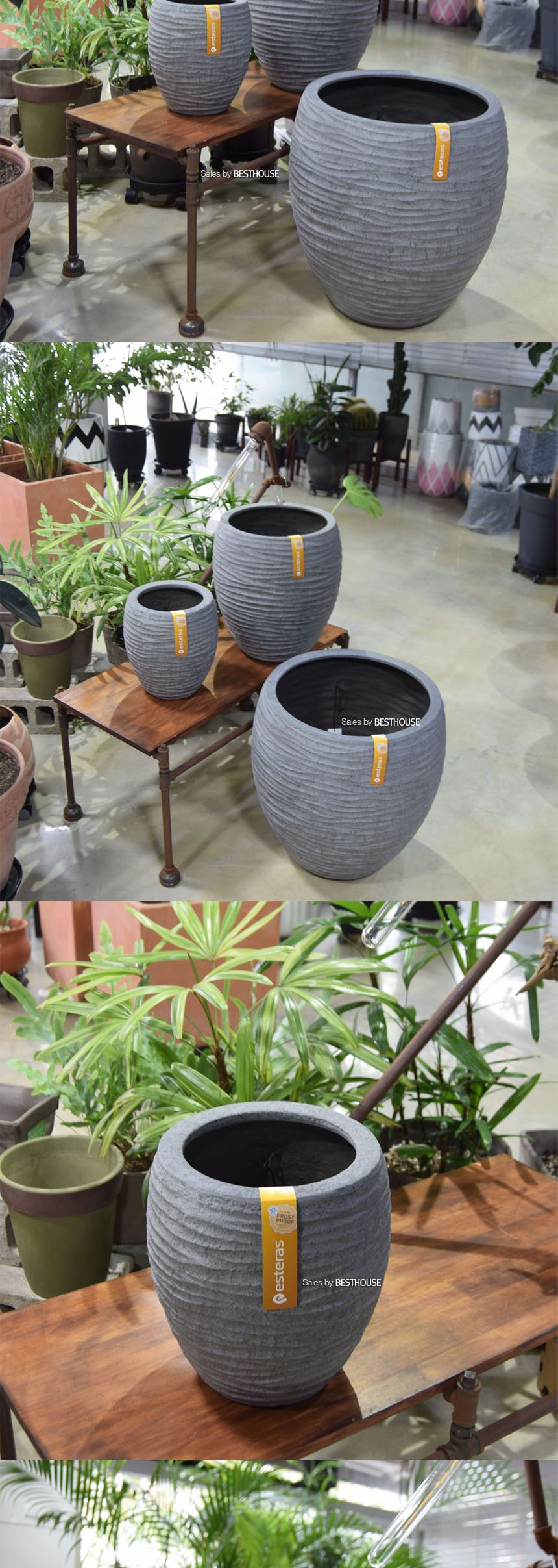 esteras 실외용 FRP 대형타원화분 41x45cm Timaru/화분/정원용품/홈가드닝용품/가드닝화분/가정용화분/야외