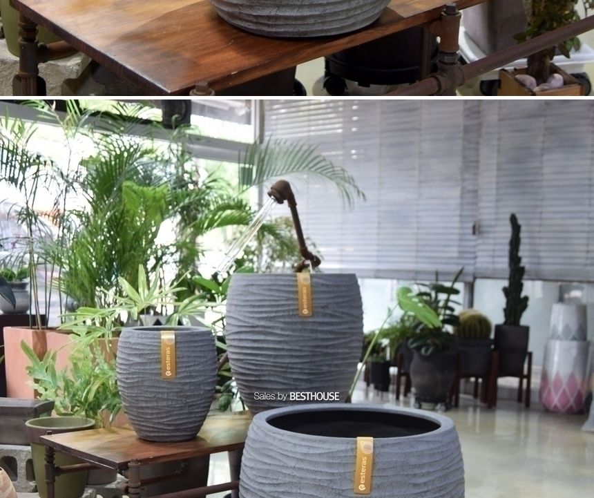 esteras 실외용 FRP 대형타원화분 41x45cm Timaru/화분/정원용품/홈가드닝용품/가드닝화분/가정용화분/야외