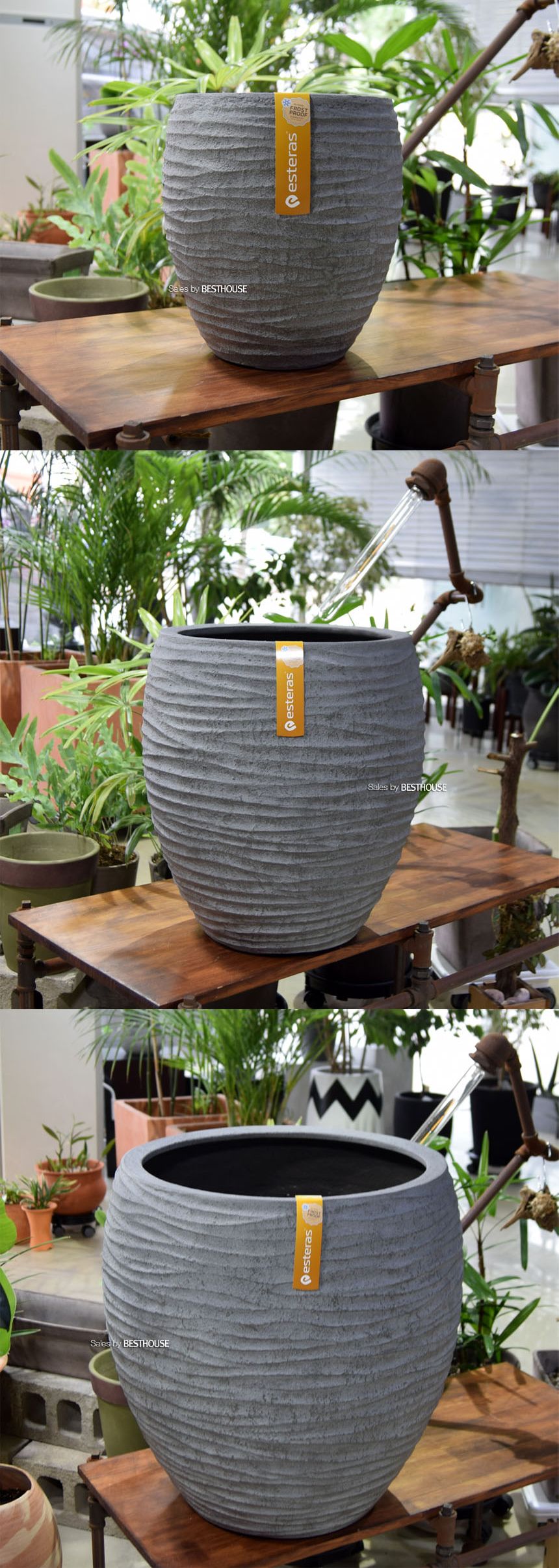 esteras 실외용 FRP 대형타원화분 28x30cm Timaru/화분/정원용품/홈가드닝용품/가드닝화분/가정용화분/야외