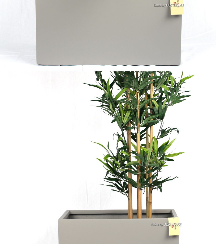(물구멍X) 모던 FRP 초대형화분 옆이넓은 직사각 HP1259 D60 60x30x30cm 네추럴시멘트/화분/정원용품/홈가