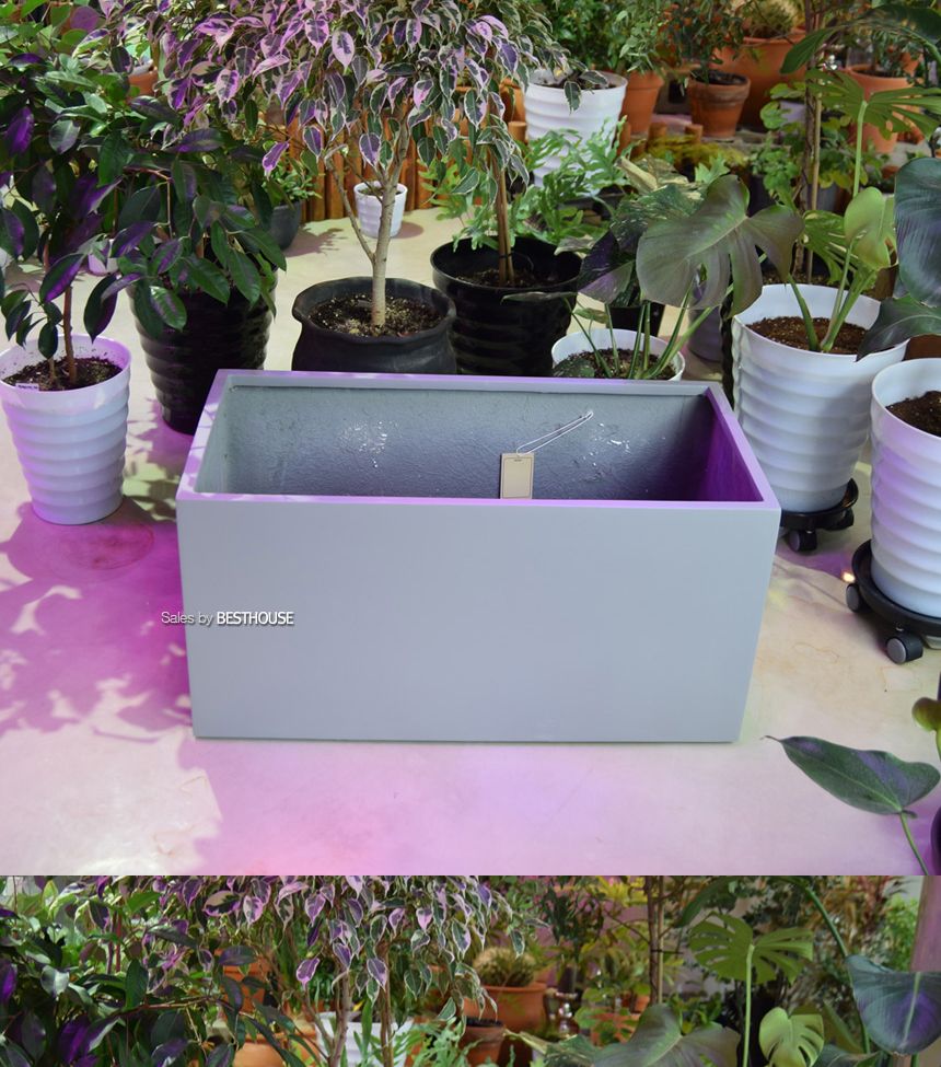 (물구멍X) 모던 FRP 초대형화분 옆이넓은 직사각 HP1259 D60 60x30x30cm 네추럴시멘트/화분/정원용품/홈가