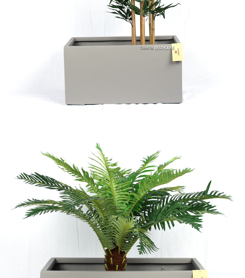 (물구멍타공(단순변심불가)) 모던 FRP 초대형화분 옆이넓은 직사각 HP1259 D80 80x40x40cm 네추럴시멘트/화