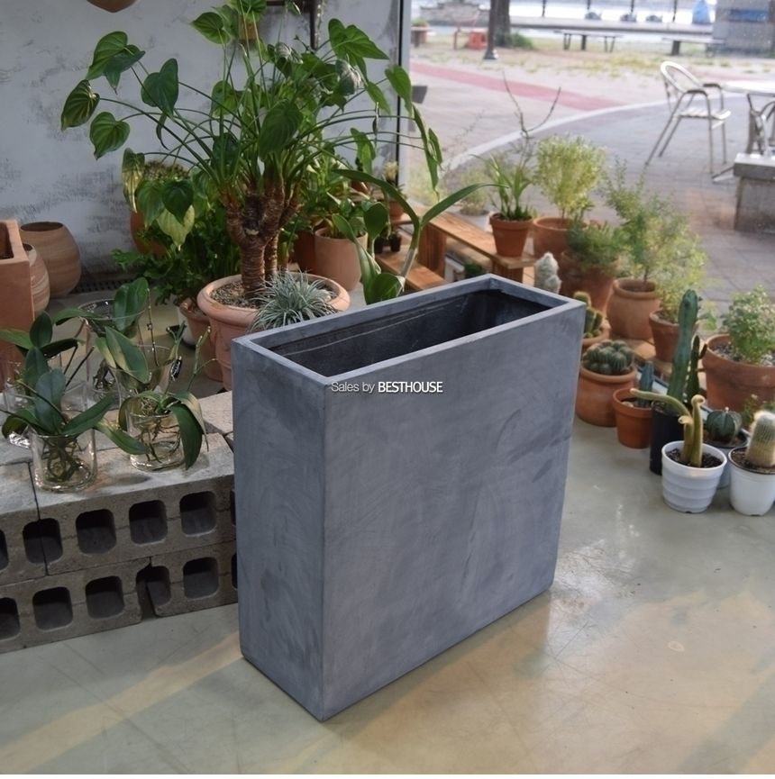 (물구멍타공(단순변심불가)) 모던 FRP 옆이넓은 직사각 91x36x91cm 네추럴시멘트/화분/정원용품/홈가드닝용