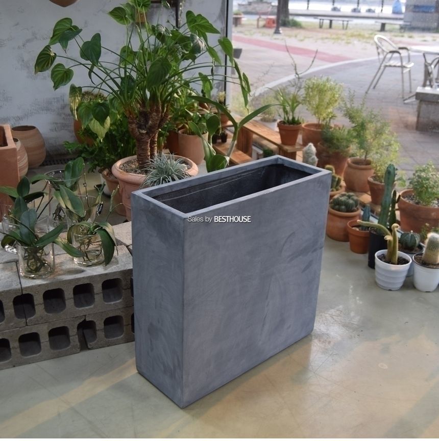 (물구멍타공(단순변심불가)) 모던 FRP 옆이넓은 직사각 91x36x91cm 네추럴시멘트/화분/정원용품/홈가드닝용