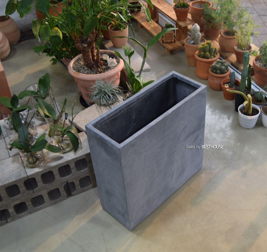 (물구멍타공(단순변심불가)) 모던 FRP 옆이넓은 직사각 71x31x71cm 네추럴시멘트/화분/정원용품/홈가드닝용