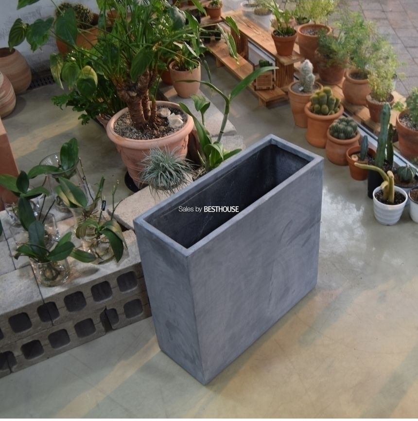 (물구멍타공(단순변심불가)) 모던 FRP 옆이넓은 직사각 71x31x71cm 네추럴시멘트/화분/정원용품/홈가드닝용
