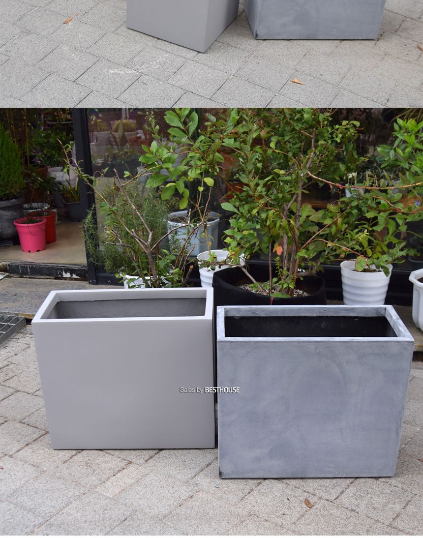 (물구멍X) 모던 FRP 초대형화분 단지형 HP1087 D55 55x53cm 네추럴시멘트/화분/정원용품/홈가드닝용품/가드