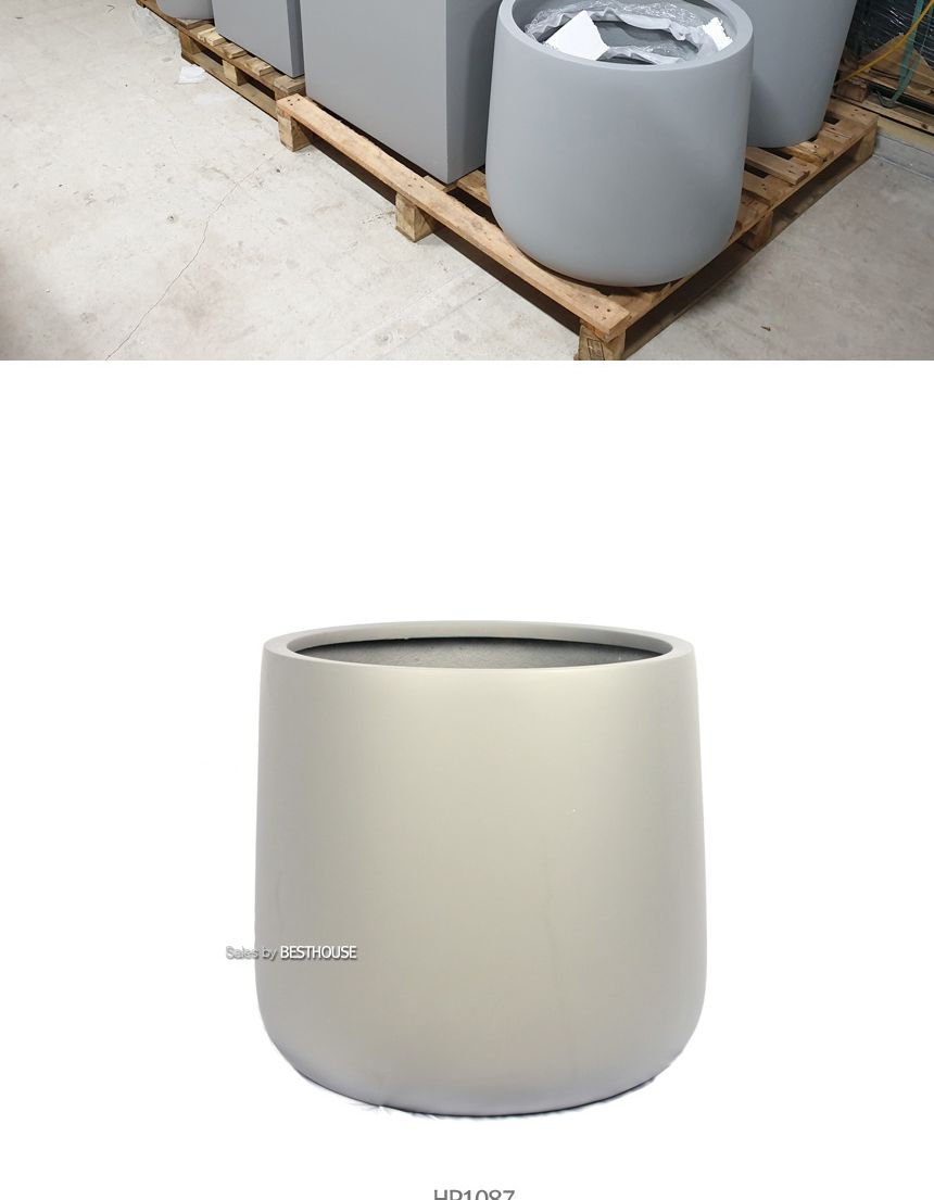 (물구멍X) 모던 FRP 단지형 HP1087 D18 18X18cm 네추럴시멘트/화분/정원용품/홈가드닝용품/가드닝화분/가정