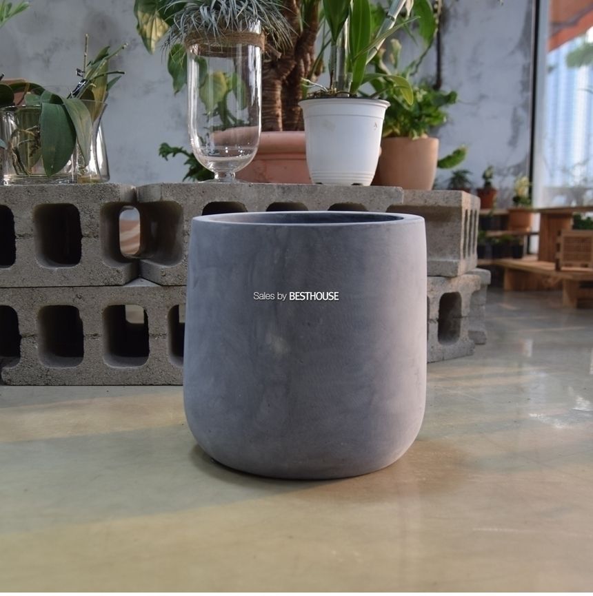 (물구멍X) 모던 FRP 단지형 HP1087 D18 18X18cm 네추럴시멘트/화분/정원용품/홈가드닝용품/가드닝화분/가정