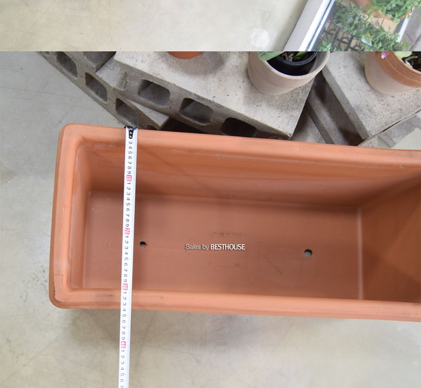황토빛 초대형 토분화분 옆이넓은 직사각 80x33x33cm/화분/흙화분/토분/예쁜화분/디자인화분/인테리어화분/