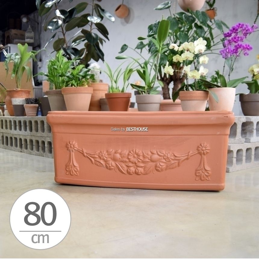 황토빛 초대형 토분화분 옆이넓은 직사각 80x33x33cm/화분/흙화분/토분/예쁜화분/디자인화분/인테리어화분/