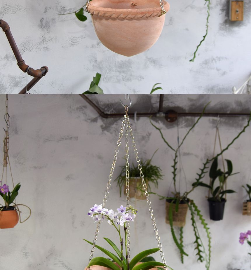 (물구멍타공o) 이탈리아 데로마 행잉 토분 반구(팽이) 25cm/화분/흙화분/토분/예쁜화분/디자인화분/인테리
