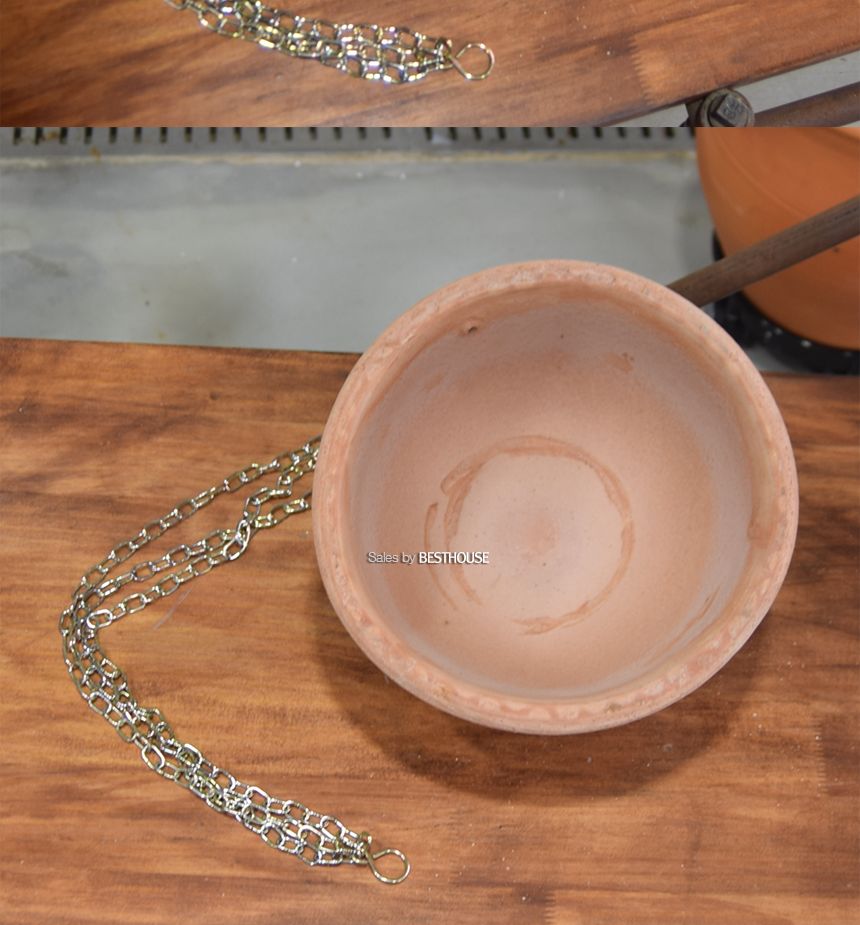 (물구멍타공o) 이탈리아 데로마 행잉 토분 반구(팽이) 25cm/화분/흙화분/토분/예쁜화분/디자인화분/인테리