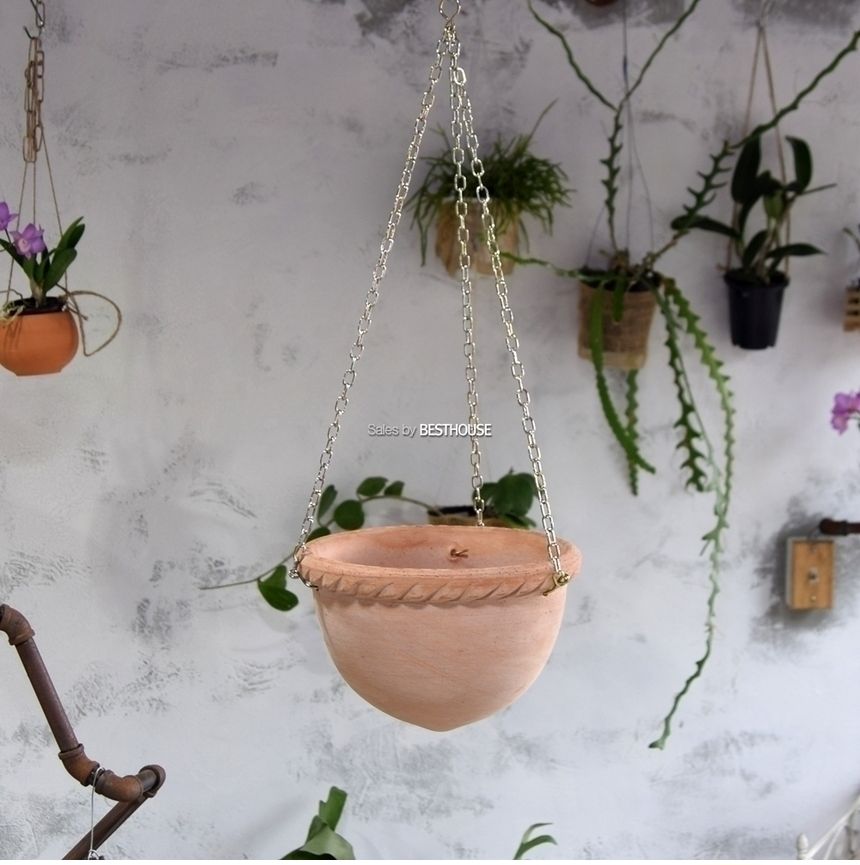 (물구멍타공o) 이탈리아 데로마 행잉 토분 반구(팽이) 25cm/화분/흙화분/토분/예쁜화분/디자인화분/인테리